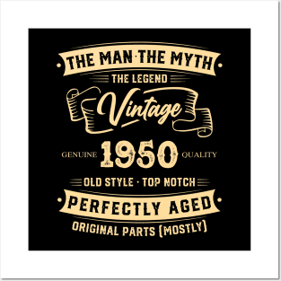 The Legend Vintage 1950 Perfectly Aged Posters and Art